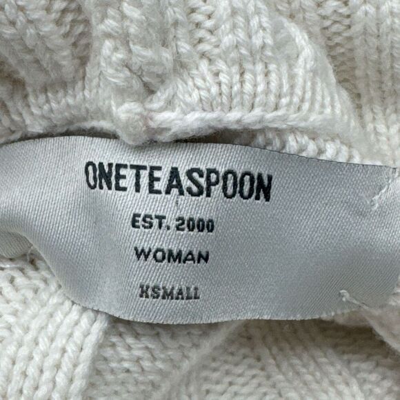 One Teaspoon Knit Sweater Size Small Oversized High Neck Split Sides High Low - Picture 7 of 9